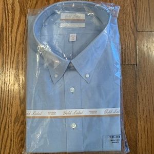 Blue button down dress shirt long sleeve